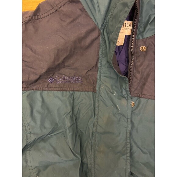 Vintage‎ Columbia Jacket Womens Medium Green Windbreaker Full Zip - Picture 3 of 8